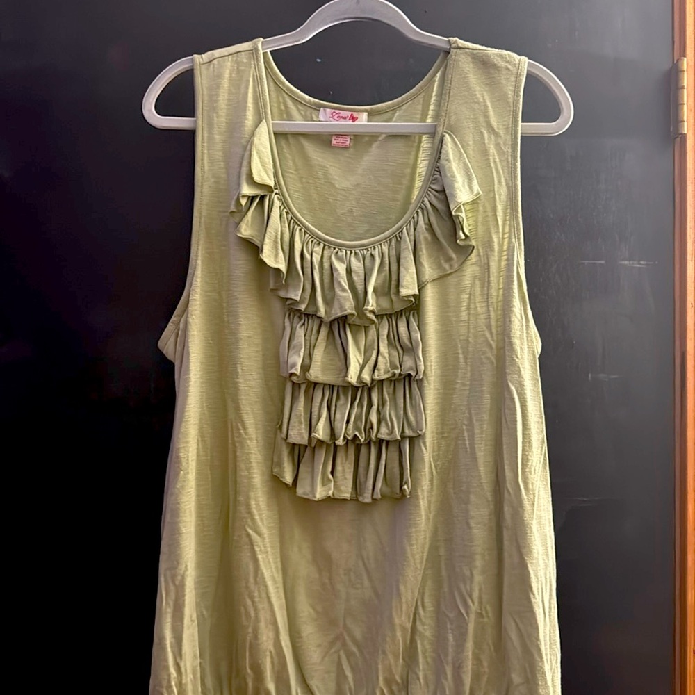 Green Ruffle Top
